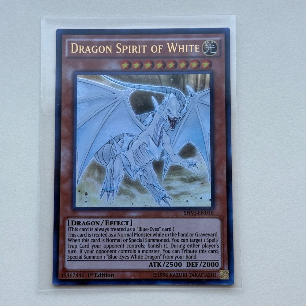 Yu Gi Oh Dragon Spirit of White Card